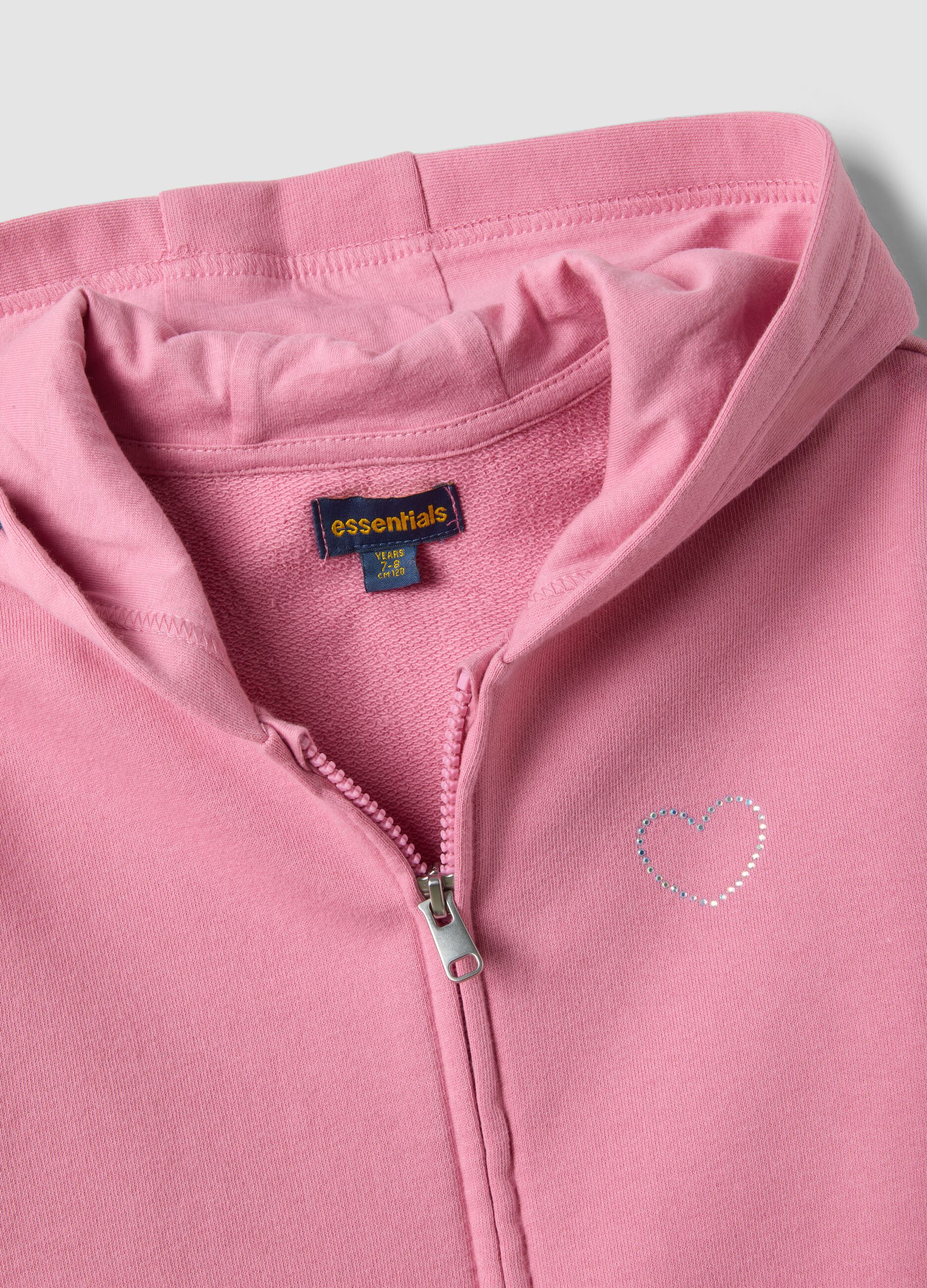 Girls&rsquo; pink organic cotton hooded sweatshirt