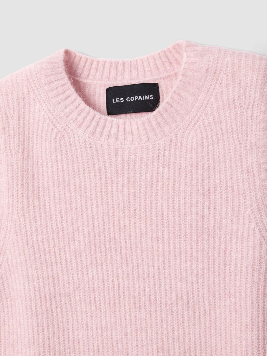 Pink crew-neck wool and alpaca stretch-knit gilet_5