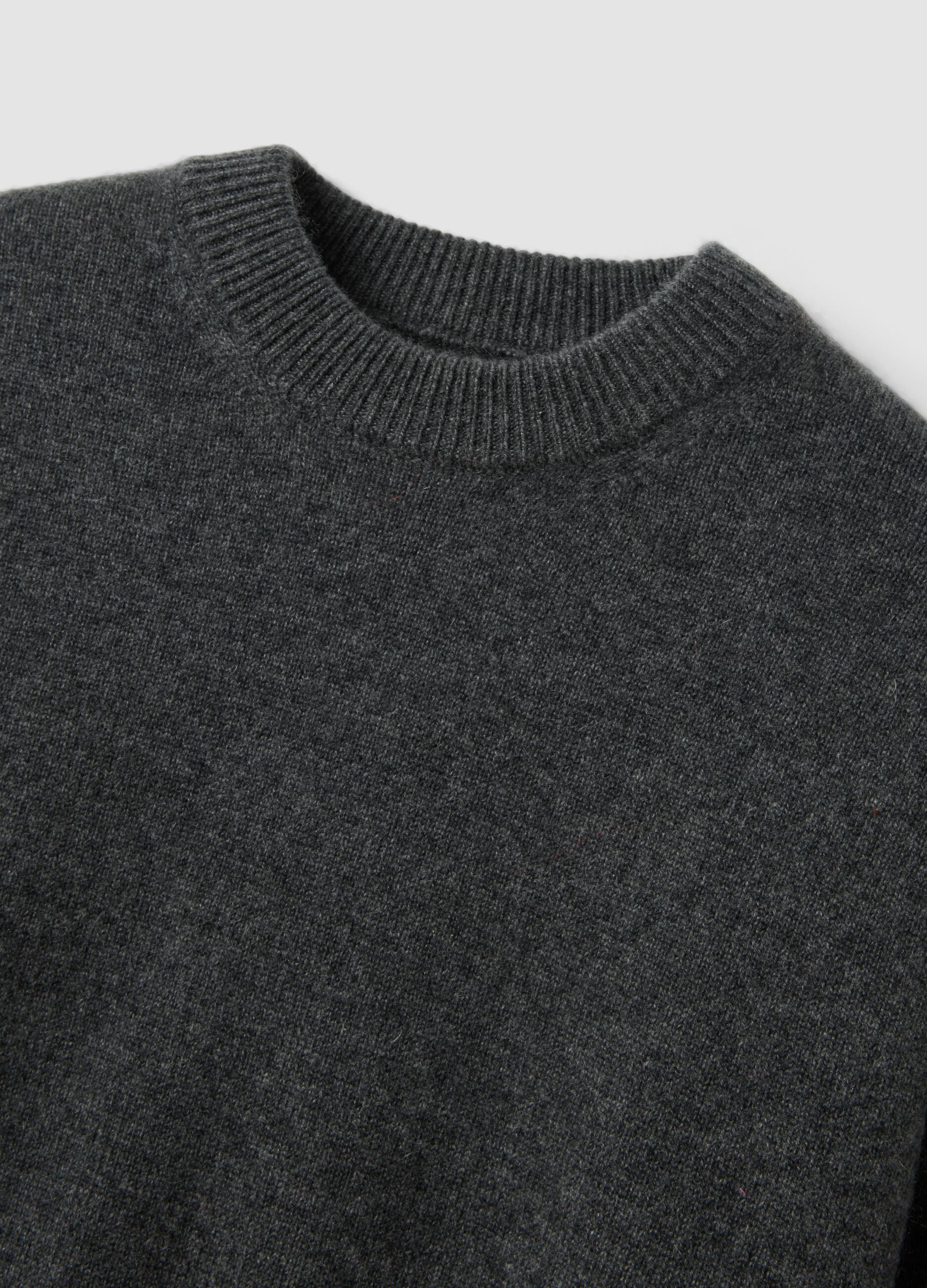 Grey pure cashmere oversized jumper