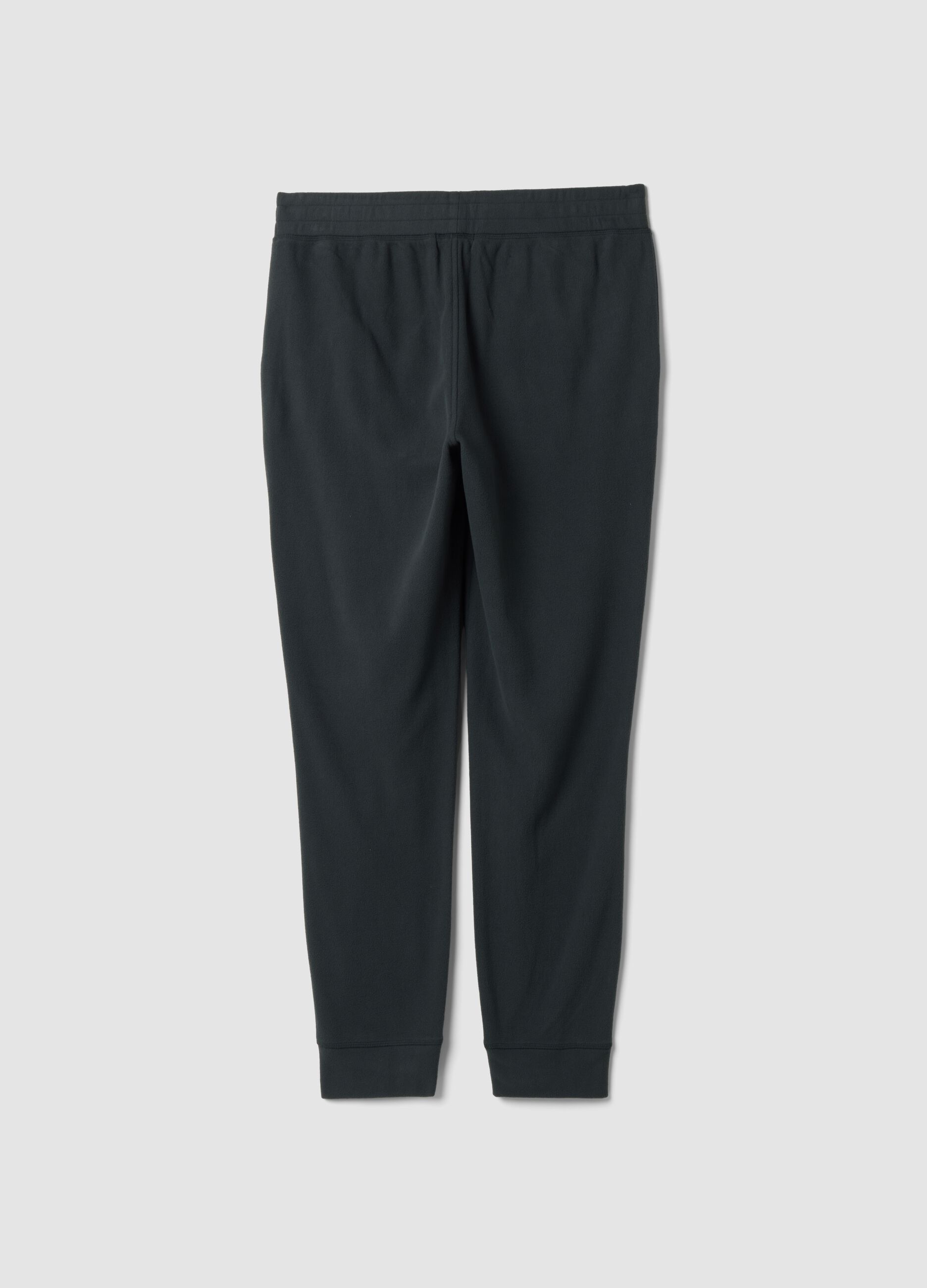 Grey fleece jogger trousers, regular fit