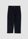 Blue ribbed stretch-cotton trousers_0