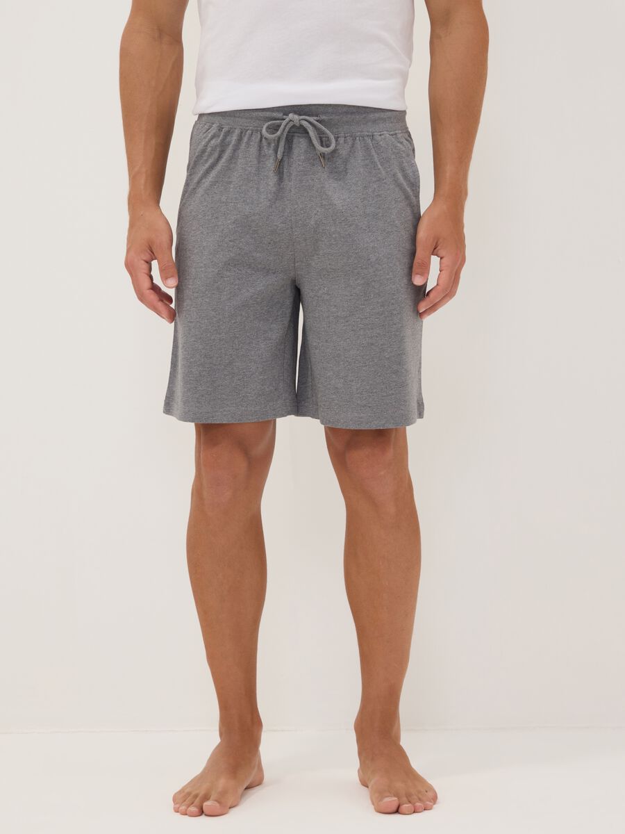 Grey organic cotton pyjama shorts_1