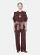 Felpa marrone in misto cotone con girocollo e stampa teddy_0