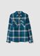 Blue checked pure cotton shirt_0