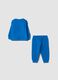 Completo jogging blu in puro cotone con stampa dinosauri over fit_1