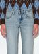 Jeans blu chiaro flare in cotone elasticizzato_2