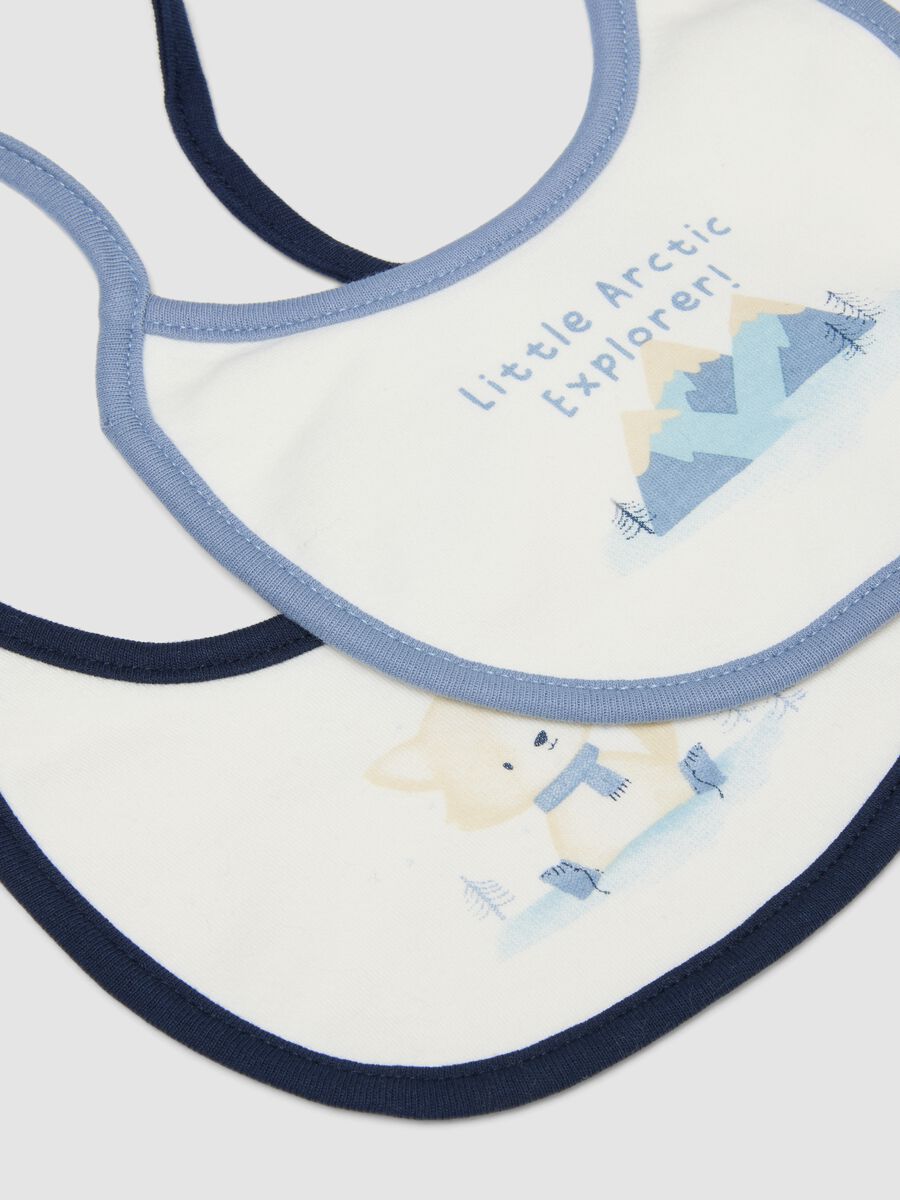 2-pack organic cotton bibs in white, light blue and navy_1