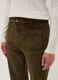 Pantaloni verdi flare in cotone e modal elasticizzato a coste_2