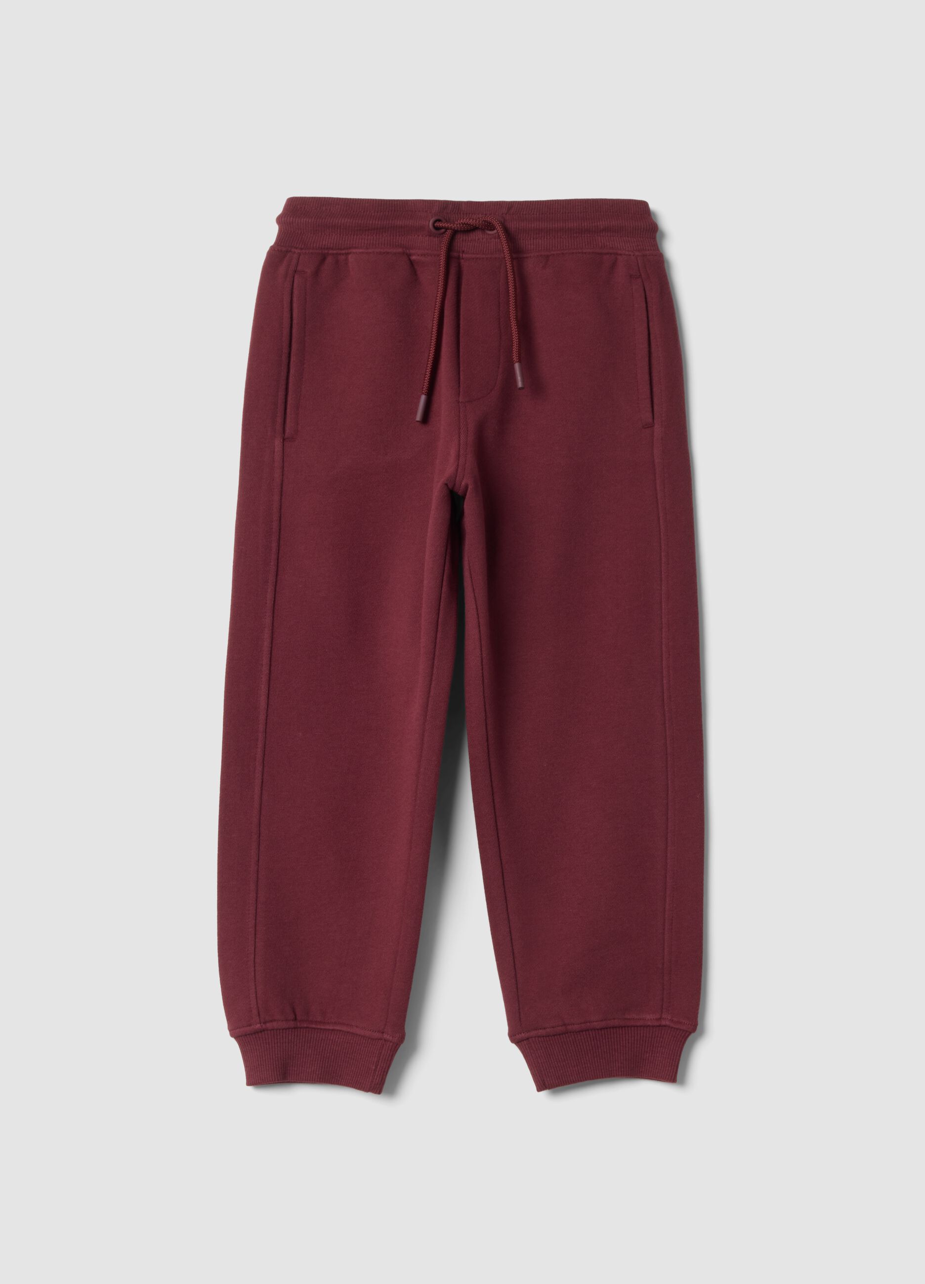 Pantaloni jogger marroni in puro cotone organico relaxed fit