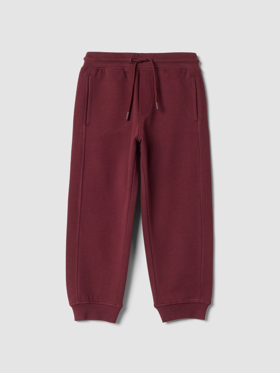 Brown relaxed-fit joggers in 100% organic cotton_0