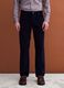Pantaloni blu notte in cotone elasticizzato a coste regular fit_1