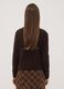 Brown stretch wool crew-neck cardigan, regular fit_3