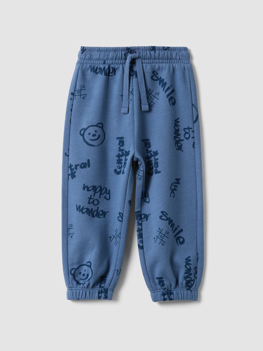 Sky-blue pure cotton joggers for boys, comfort fit_0