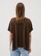 Brown modal-blend V-neck knit top_3