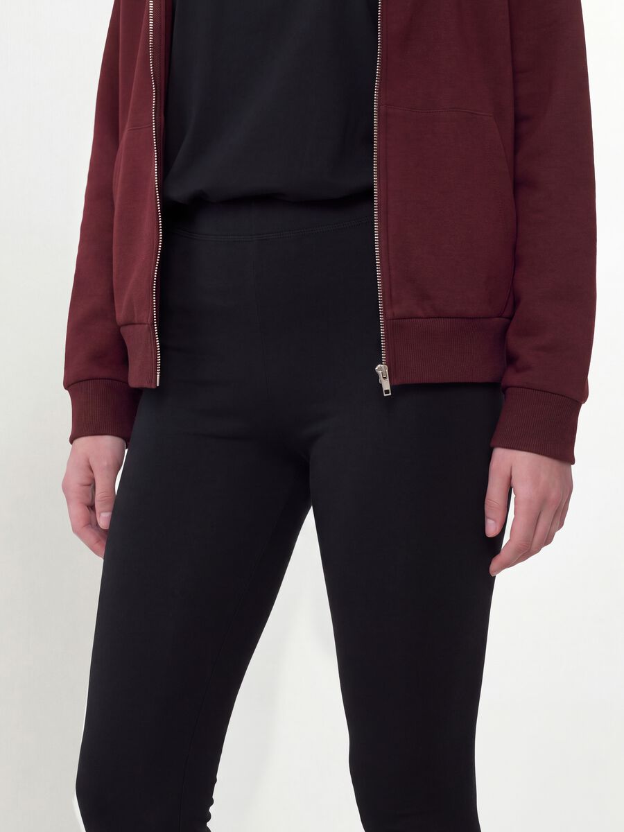 Black skinny-fit stretch cotton leggings_2