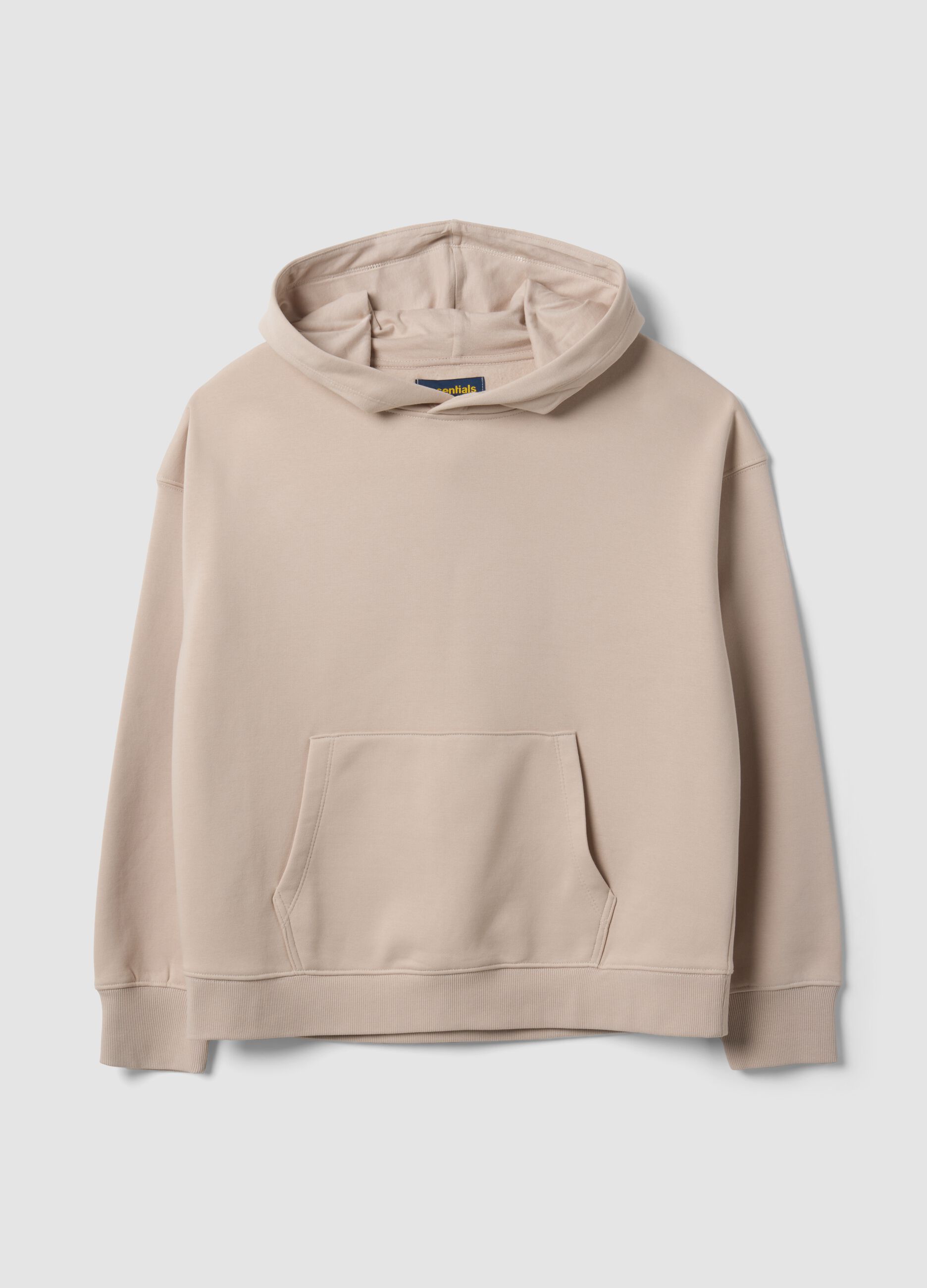 White cotton-blend hoodie with a regular fit
