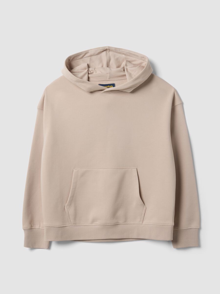 White cotton-blend hoodie sweatshirt, regular fit_3