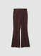 Brown stretch viscose flared leggings_4