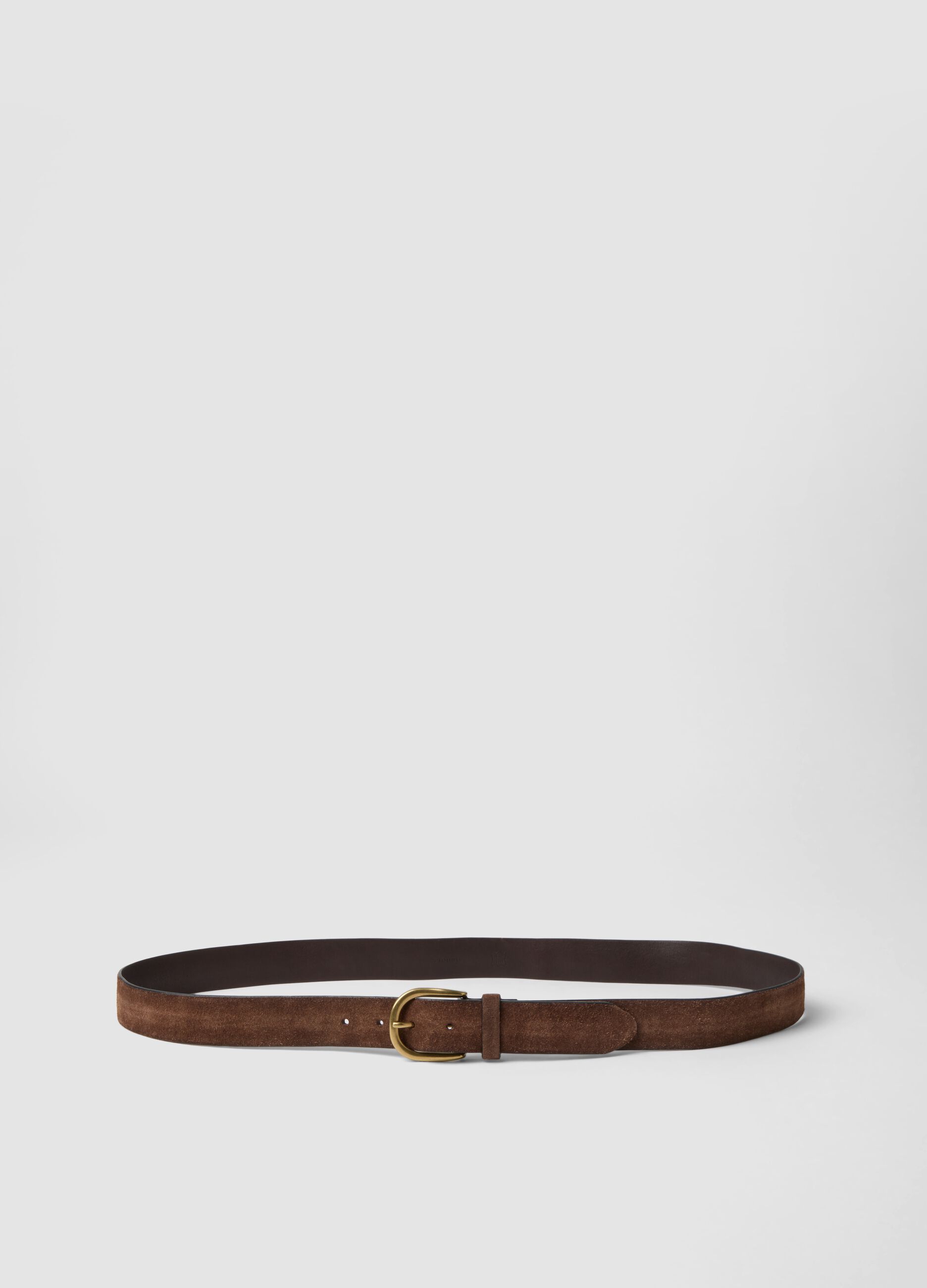 Men&rsquo;s brown genuine leather belt with metal buckle