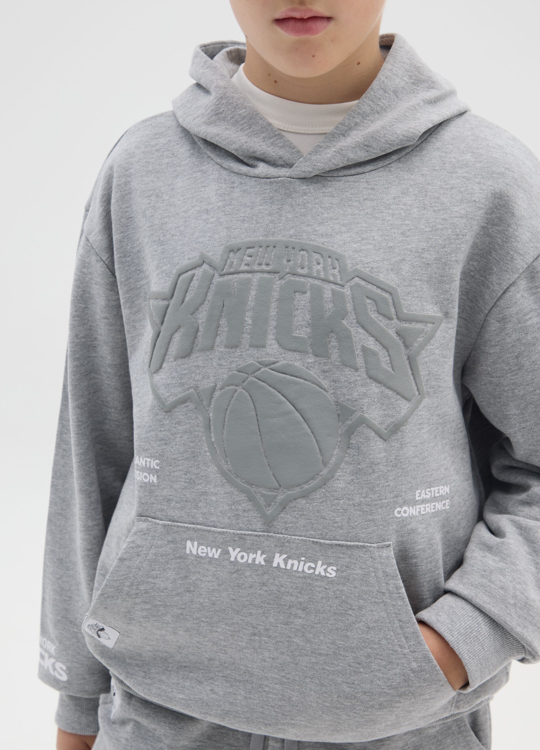 Grey Knicks print pure cotton boys' sweatshirt