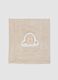 Beige organic cotton-blend baby blanket with hedgehog embroidery_1