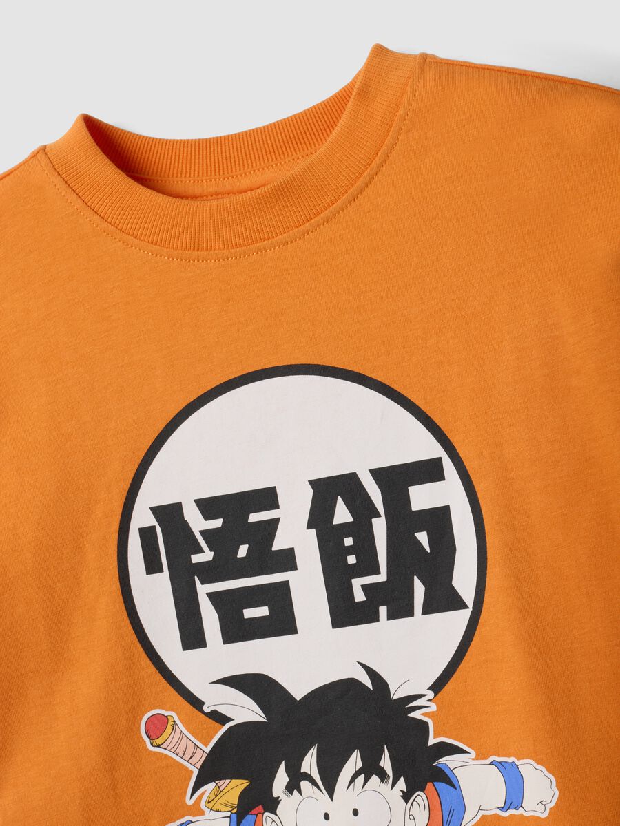 Orange pure cotton Dragon Ball Z print T-shirt for boys_2