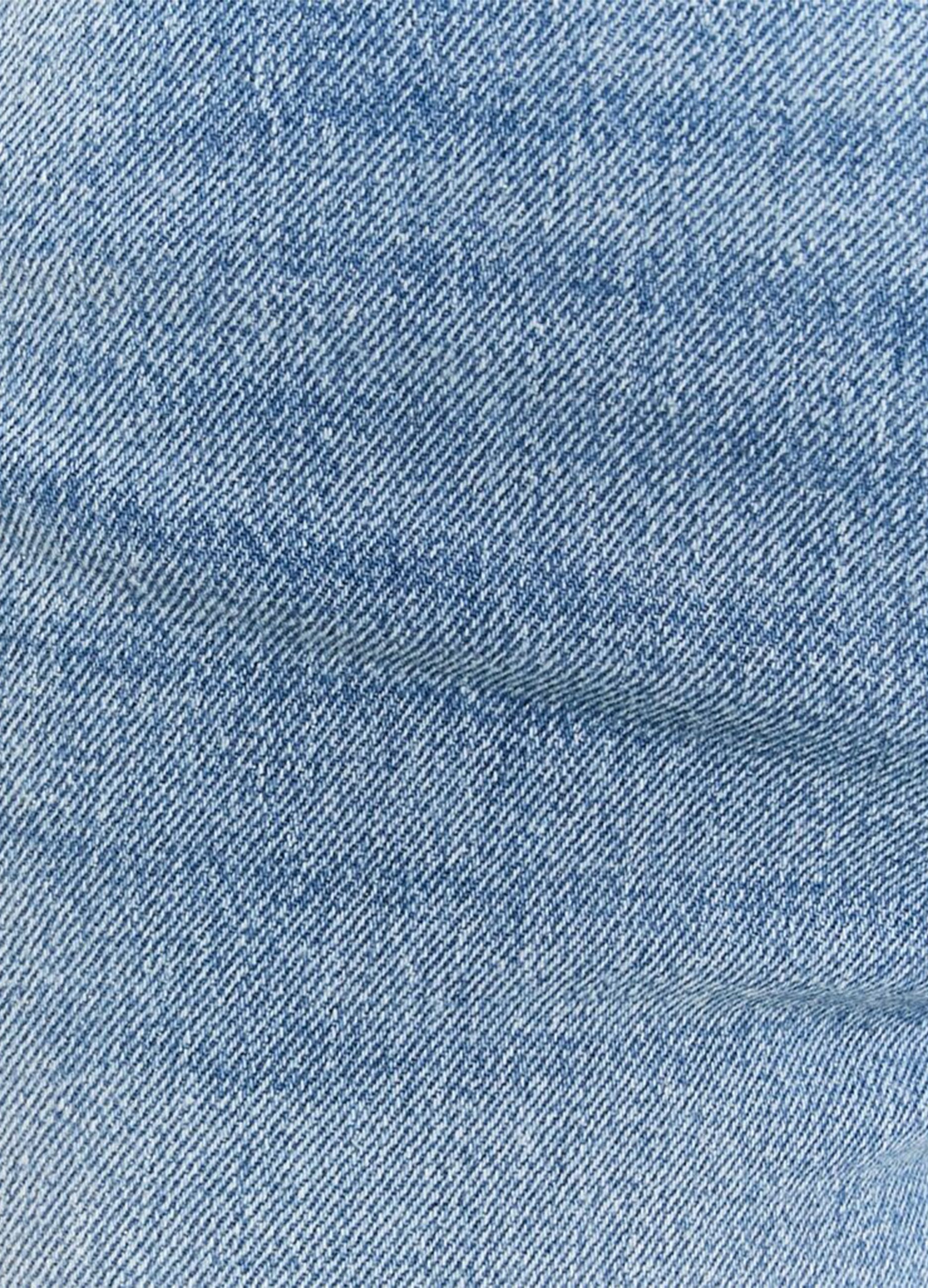 Regular Fit Blue Denim Cotton Trousers