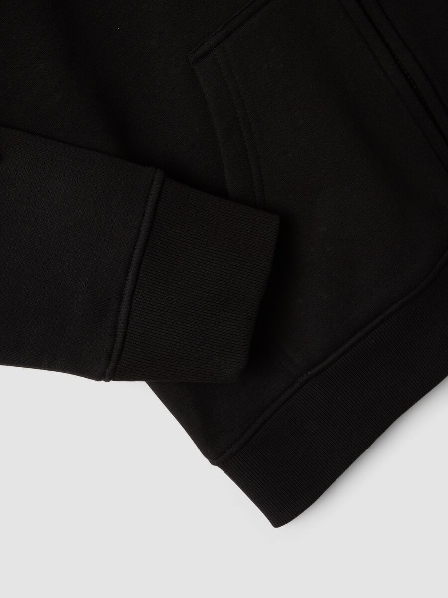 Black cotton-blend regular-fit hoodie_5
