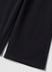 Pantaloni neri wide leg in tessuto fleece elasticizzato_3