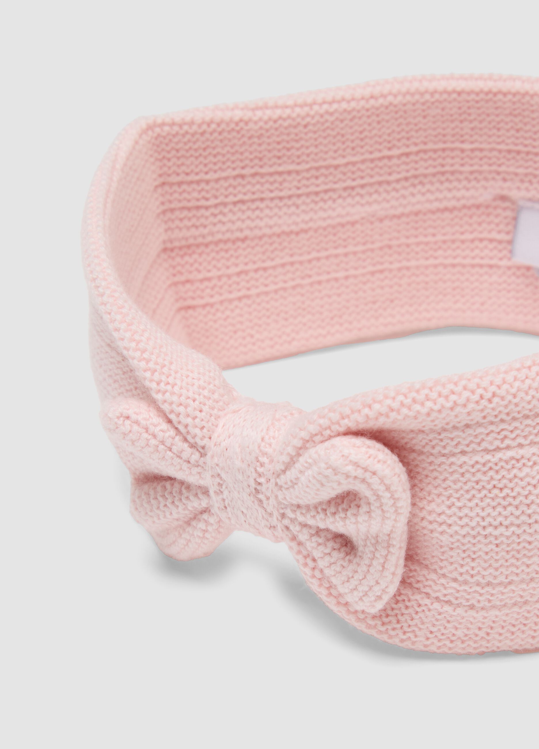 Pink organic cotton knitted headband