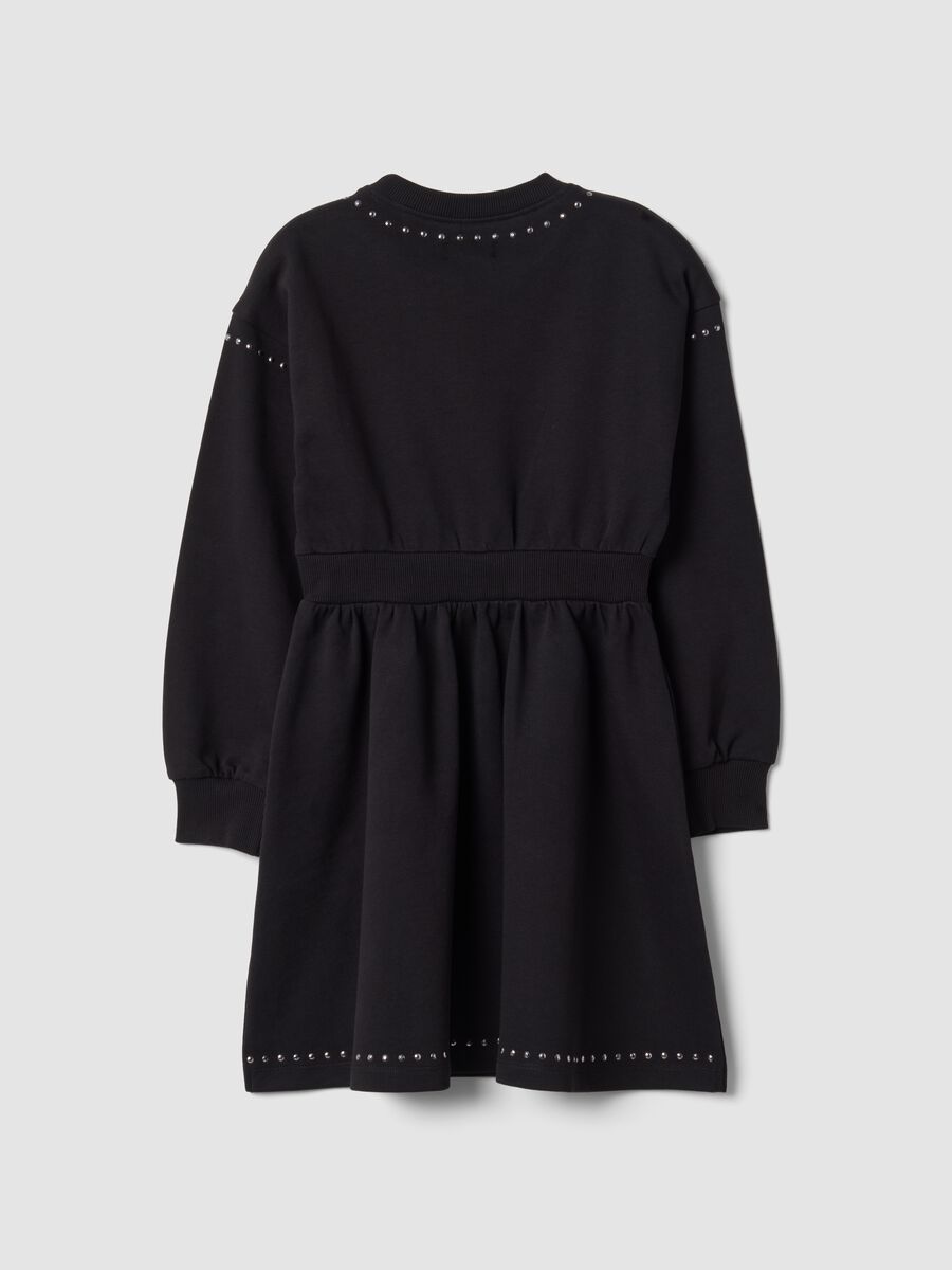Black pure cotton crew-neck dress_1