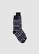 Blue striped ankle socks in stretch cotton_0