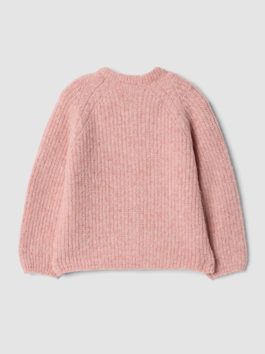 Pink oversized cardigan in stretchy viscose and wool_1