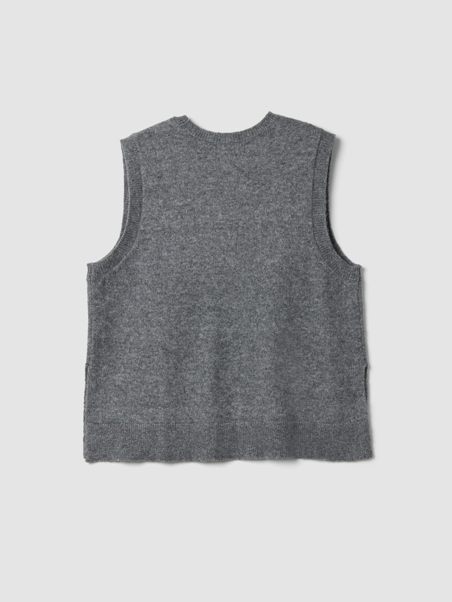 Grey marl wool-blend crew-neck vest_2