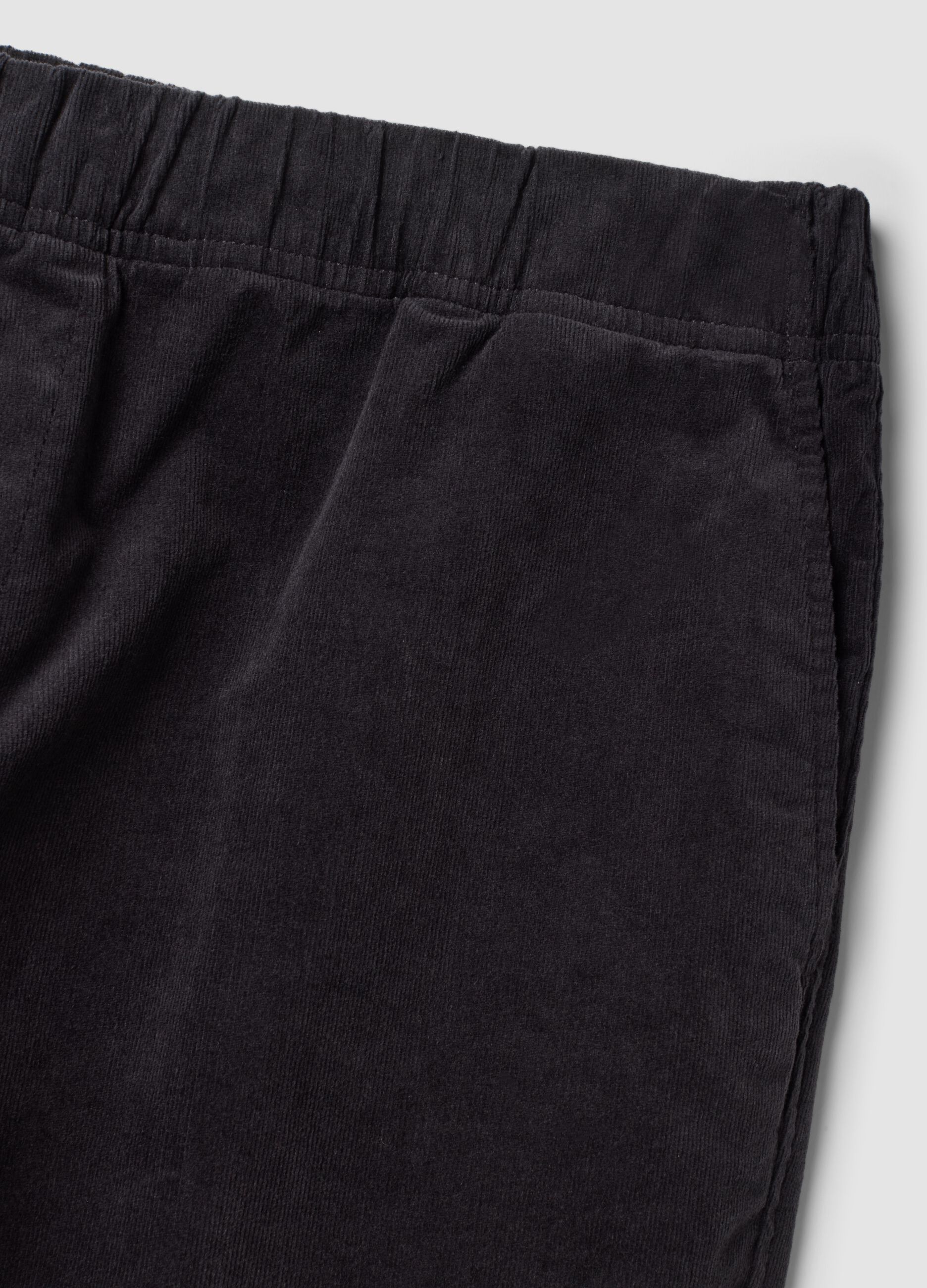Pantaloni blu in cotone elasticizzato wide leg