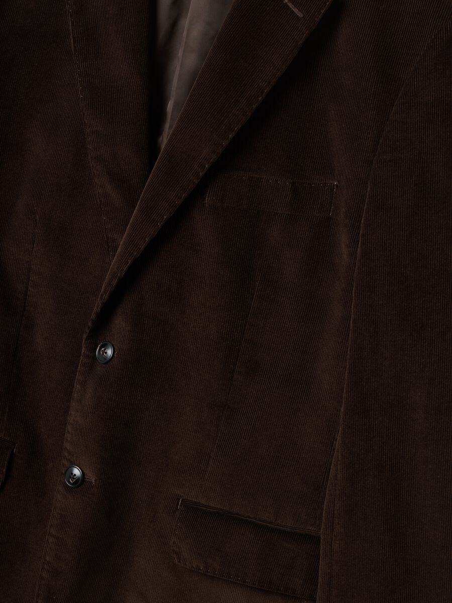 Brown pure cotton corduroy regular-fit blazer_1