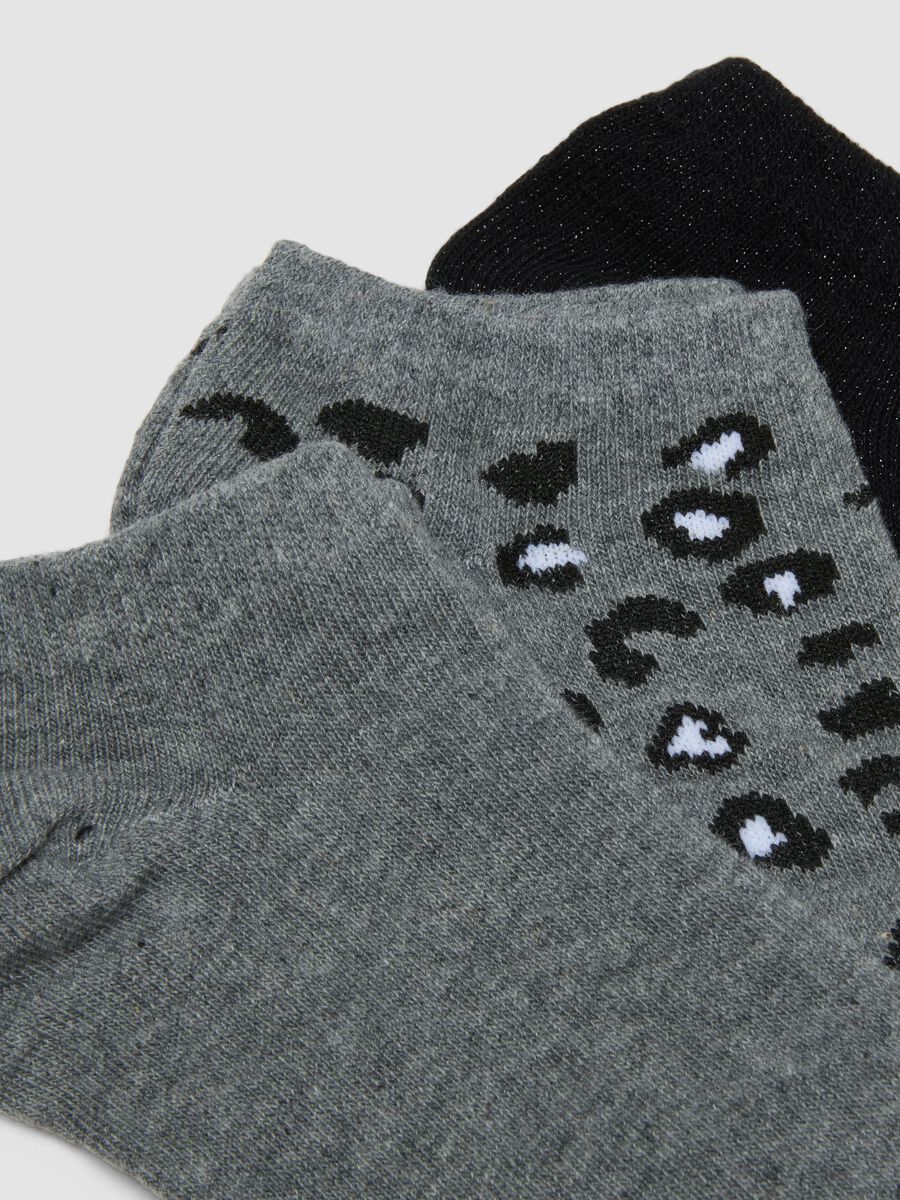 Five-pack of multicolour short socks in organic cotton blend_1