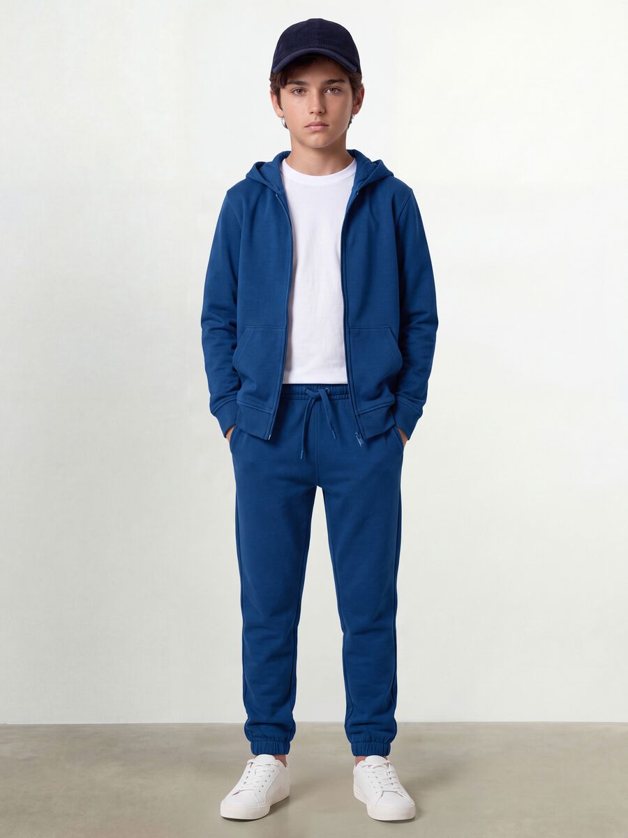 Blue boys&rsquo; organic cotton hoodie, regular fit_1