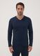 Blue pure organic cotton V-neck pyjamas_1