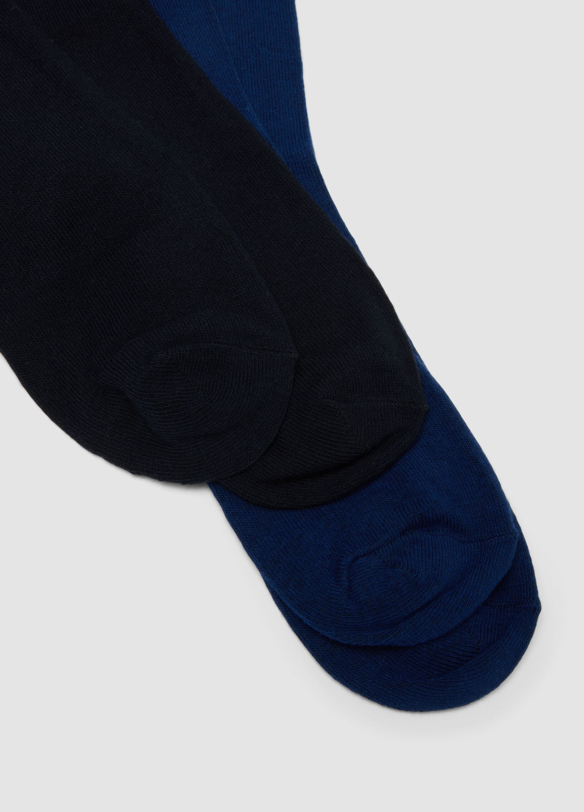 3-pack of blue organic stretch-cotton mid-calf socks