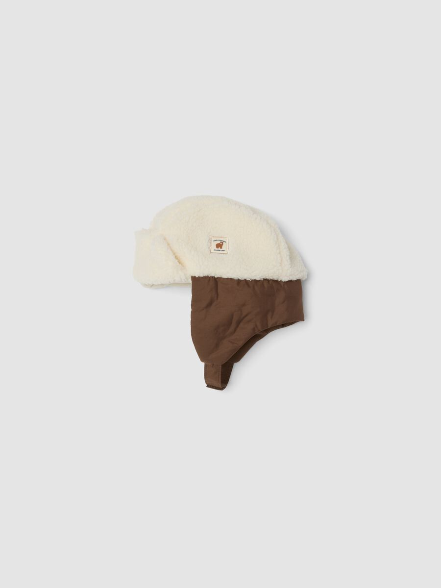 Cappello marrone chiaro aviatore con effetto teddy_0