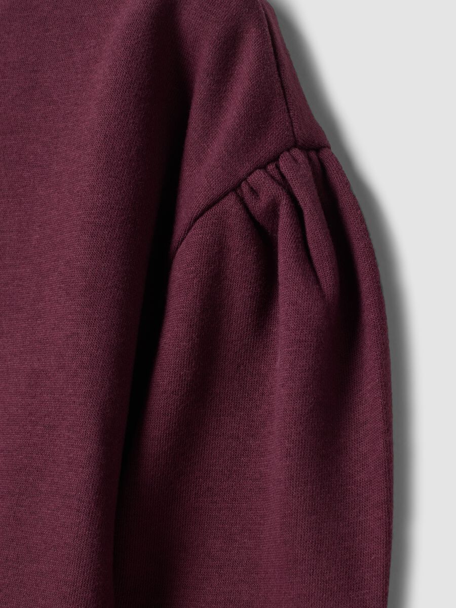 Purple cotton-blend crew-neck sweatshirt with bow_3