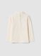 Maglietta bianca in cotone organico elasticizzato con stampa regular fit_1