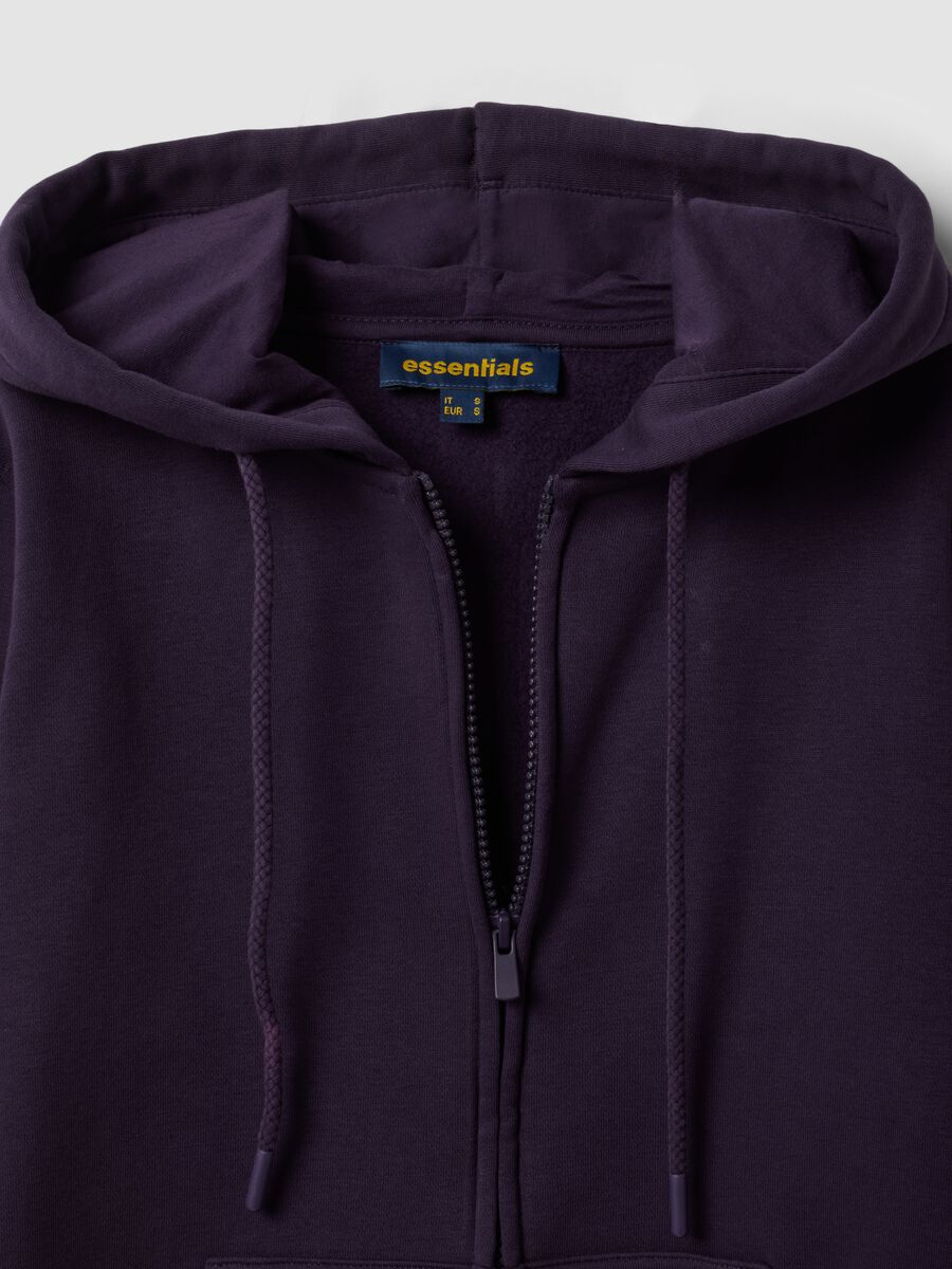 Purple cotton-blend hoodie, regular fit_5