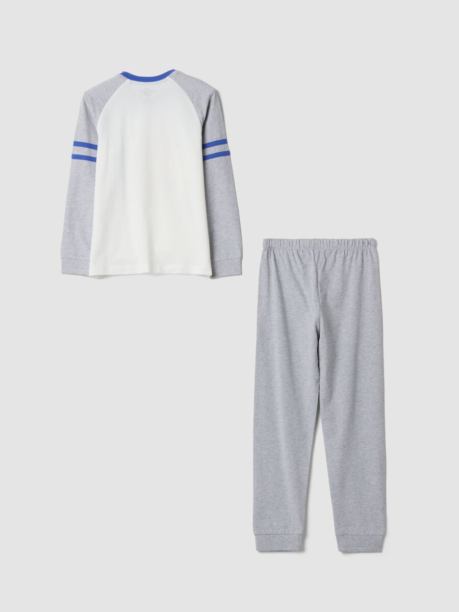 Marl grey organic cotton pyjamas with Mario Kart print_1