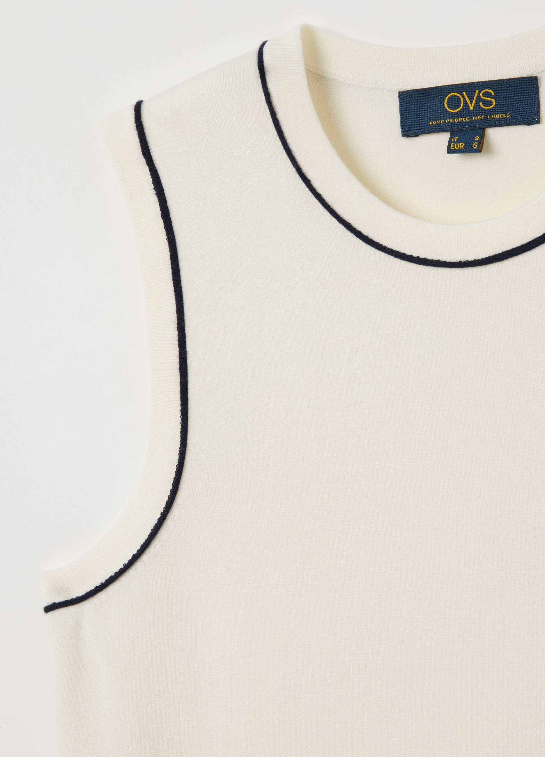 Women's white stretch-blend sleeveless top