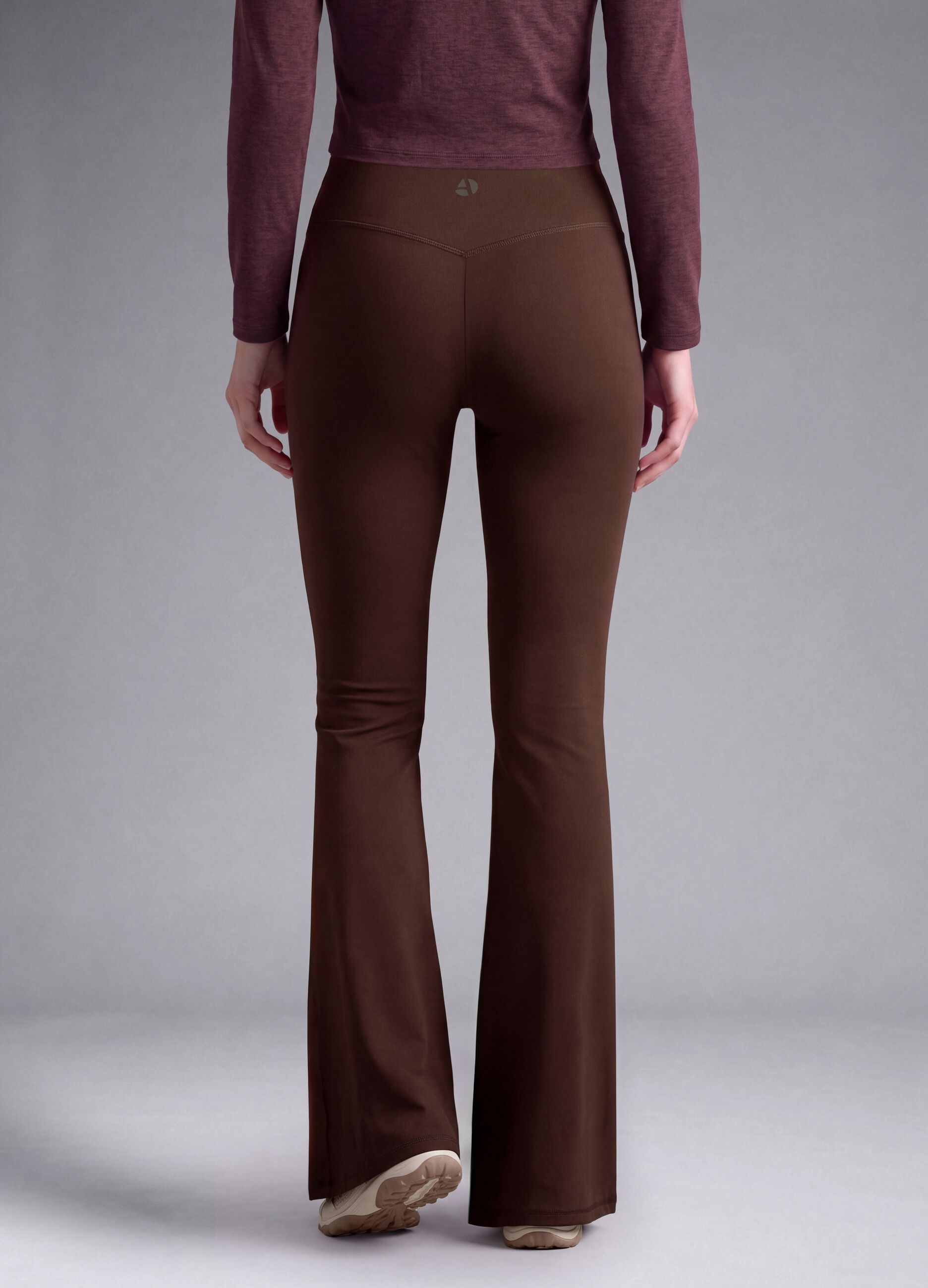 Brown flared leggings in breathable stretch fabric ALTAVIA STUDIO