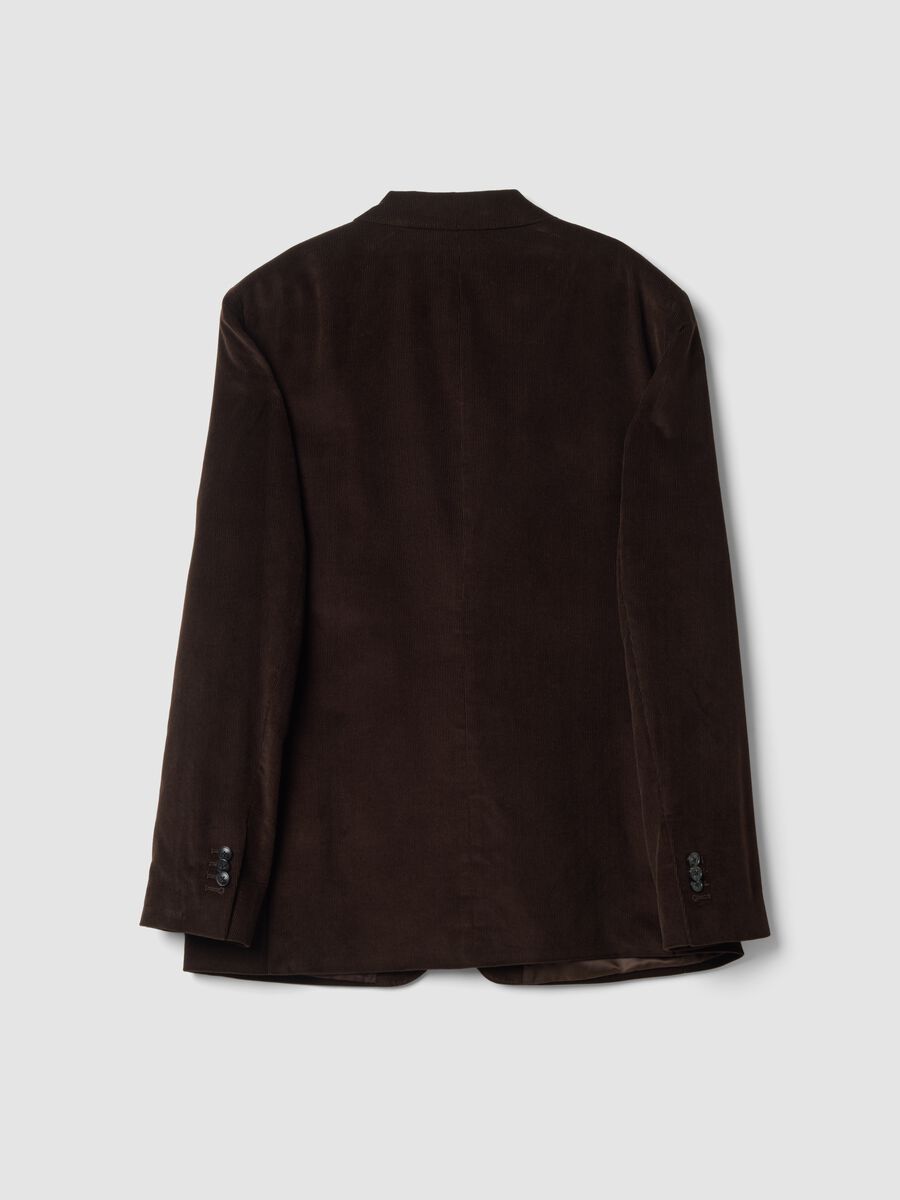 Brown pure cotton corduroy regular-fit blazer_2