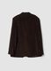 Blazer marrone in puro cotone regular fit a coste_2