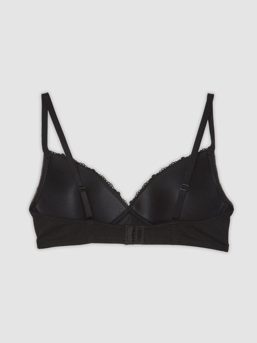 Black padded stretch organic cotton bra_2
